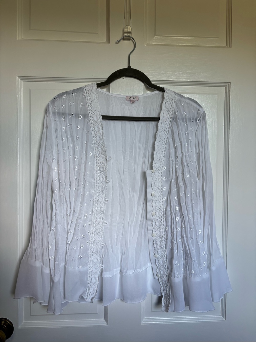 White Embellished Women's Tunic Cardigan